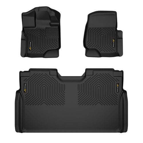 Solid Spare All Weather Floor Mats TPE Liners Fit For 2015-2024 Ford F-150 Super Crew Cab