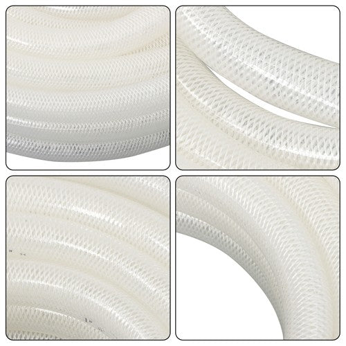 Solid Spare 1" ID × 1-19/64" OD 50ft Clear Braided Hose High Pressure Flexible Reinforce PVC