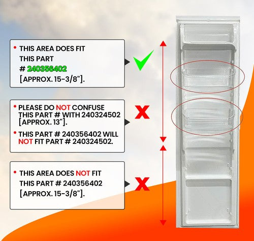 Solid Spare Clear Refrigerator Top Upper Door Bin Replacement For Frigidaire 240356402