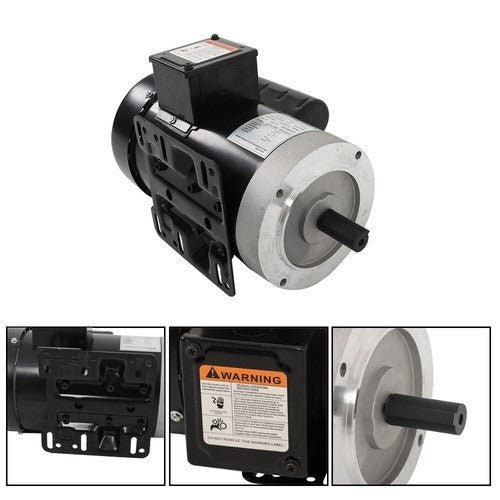 Solid Spare 5HP Electric Motor 3450RPM 56C Frame 5/8" Shaft 60HZ TEFC Single Phase 208-230V