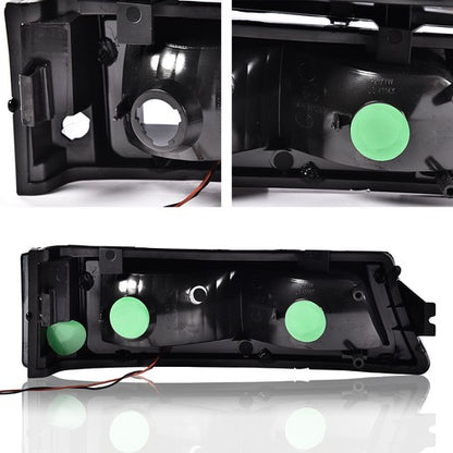 Solid Spare Fit For 2003-2007 Chevy Silverado Smoked Lens Black Housing LED DRL Headlights