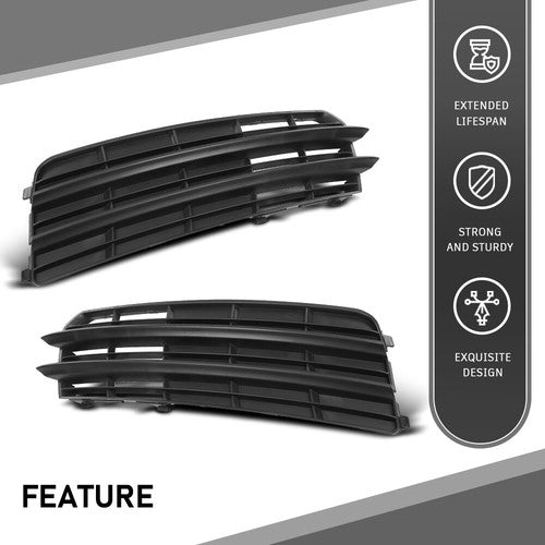 Solid Spare Fit For 2011-2014 Audi A7 Front Bumper Insert Fog Light Cover Left+Right Side