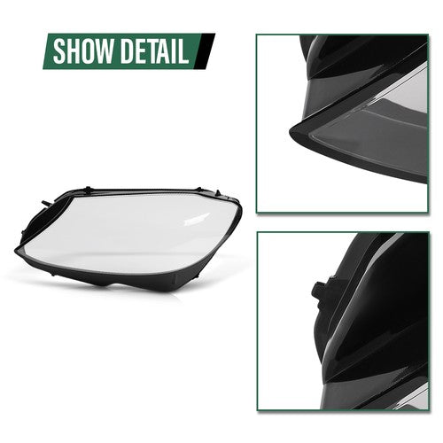Solid Spare Headlight Replacement Lens Left Fit For 2019-2020 Mercedes-Benz C-Class W205