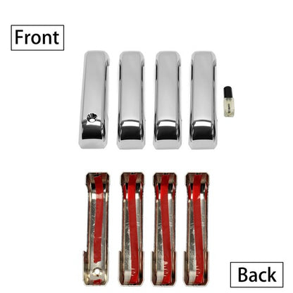 Solid Spare 4x Chrome Door Handle Cover Cap Trim Kit No SMKH For 2017-2020 Ford F-250/F-350