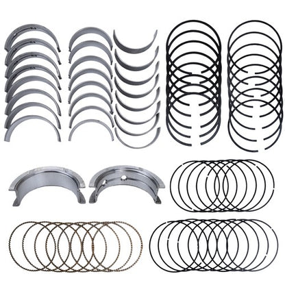 Main & Rod Bearings w/ Moly Piston Rings for Chevrolet LS Gen III IV 4.8L 5.3L