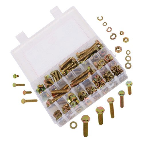 Solid Spare 236PCS M6 M8 M10 Heavy Duty Bolts and Nuts Assortment Kit Grade 8.8 Alloy Steel