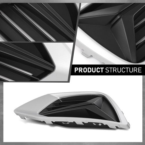 Solid Spare Front Bumper Insert Fog Light Cover Left+Right Fit For 2019-2023 Audi Q3