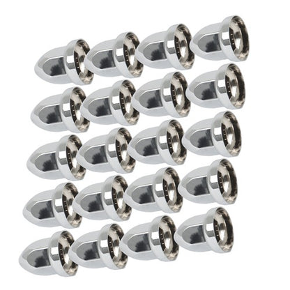 Solid Spare 33mm Chrome Semi TrucK Lug Nut Covers PUSH ON ABS Plastic 20 Pack