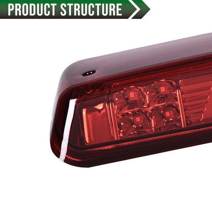 Solid Spare Fit For 04-08 Ford F-150 F150 Red Lens LED 3rd Third Brake Light Cargo Lamp