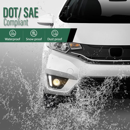 Solid Spare LED DRL Fog Lights Driving Lamps w/ Wiring Fit For 2014-2017 Honda Fit Jazz