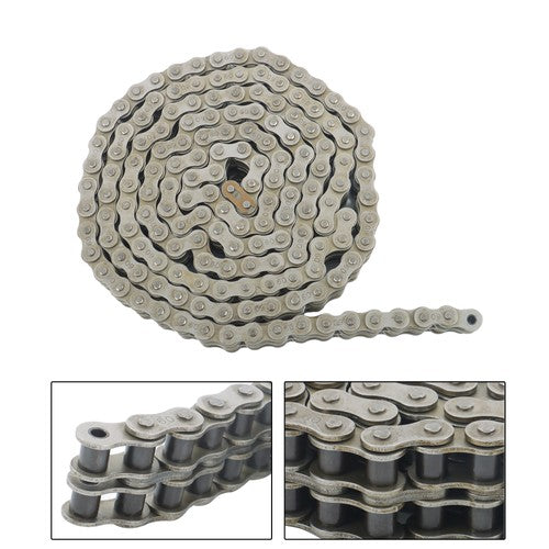 Solid Spare #60-2 Double Strand Duplex Roller Chain 10 Feet with 2 Connecting Link