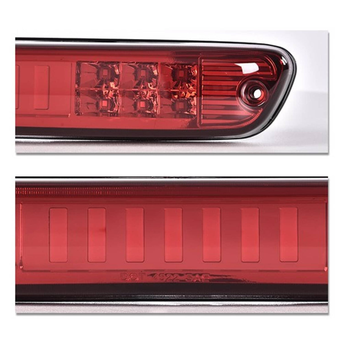 Solid Spare Fit For 2004-2012 Colorado Canyon Red/Chrome LED 3rd Brake Light Cargo Lamp