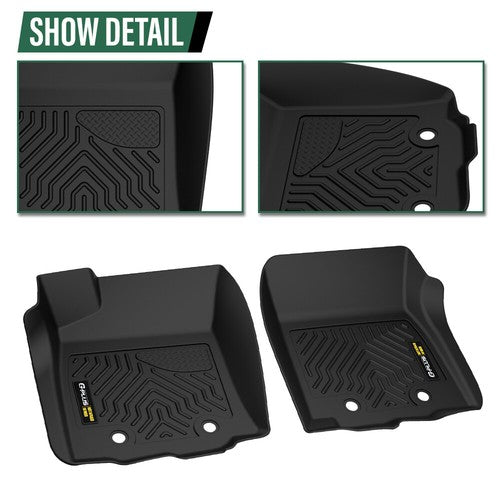Solid Spare Fit For 2018-2023 Toyota Tacoma Double Cab All Weather TPE Floor Mats Liners