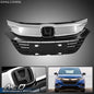 Solid Spare Fit For 2019-2021 Honda HRV HR-V Black Front Bumper Grille Grill w/ Chrome Trim