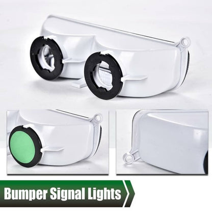 Solid Spare Fit For 1997-2001 Jeep Cherokee XJ Smoke Corner Lights + Bumper Signal Lights