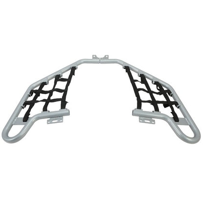 Solid Spare Silver Pair Of Nerf Bars W/ Black Nets Set For Honda TRX 700XX 2008-2009