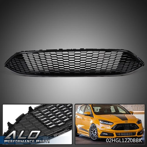Solid Spare Black Front Upper Bumper Mesh Grille Fit For 2015-2018 Ford Focus S SE F1EZ8200B