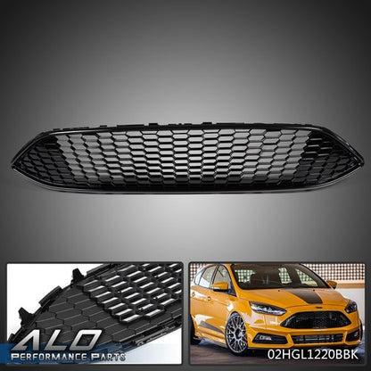 Solid Spare Black Front Upper Bumper Mesh Grille Fit For 2015-2018 Ford Focus S SE F1EZ8200B