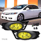 For 2009 2010 2011 Honda Civic Sedan Fog Lights W/ Wiring & Switch Yellow Lens