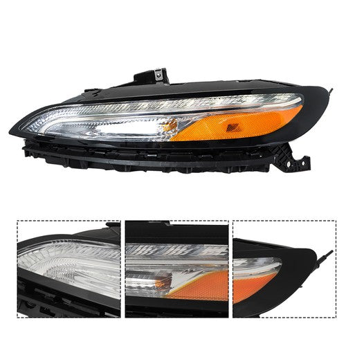 Solid Spare Single Left Headlight Replacement Halogen Clear Lens For Jeep Cherokee 2014-2018