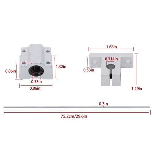 Solid Spare 2Pcs 8×750mm Linear Motion Rail Shaft Slide Guide w/ 4 SCS8UU Bearing & SK8 Rail
