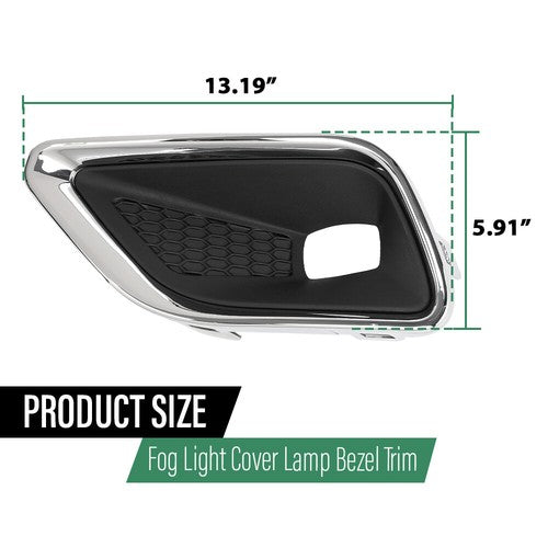 Solid Spare Fit For 2019-2020 Jeep Cherokee Front Bumper Fog Light Cover Bezel Left+Right