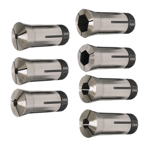 Solid Spare 7PC 5C Hex. Collet Set 1/4", 5/16", 3/8", 1/2", 5/8", 3/4", 7/8" 0.0006TIR