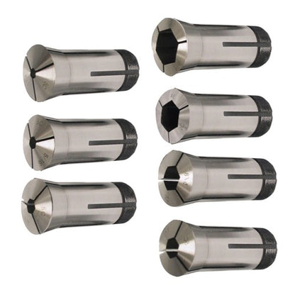 Solid Spare 7PC 5C Hex. Collet Set 1/4", 5/16", 3/8", 1/2", 5/8", 3/4", 7/8" 0.0006TIR