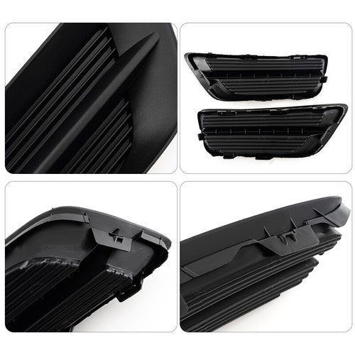 Pair Front Bumper Fog Light Black Grille Covers For 2013-2015 Honda Accord Sedan