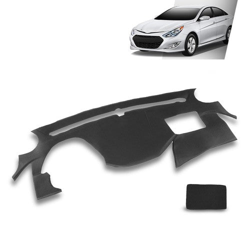 Solid Spare TPE Dashboard Dash Cover Cap Overlay Black Fit For Hyundai Sonata 2011-2014