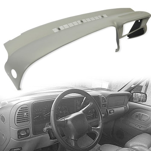 Solid Spare Molded Dash Cover Overlay for 1997-99 2000 Chevy GMC SUVs C/K1500 Suburban Grey