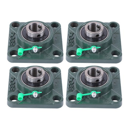 Solid Spare 4Pcs UCF204-12 Pillow Block Flange Bearing 3/4" Bore 4 Bolt Solid Base