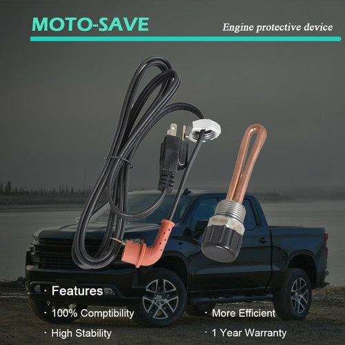 Solid Spare For 03-10 Ford 6.4L Powerstroke Diesel Engine Block Heater Element & Cord Cable