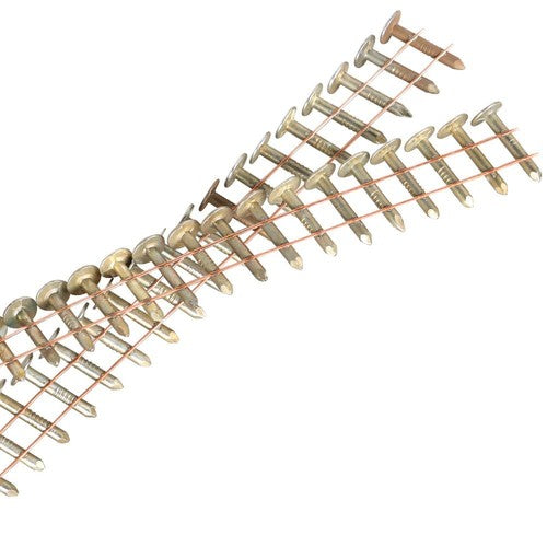Solid Spare Full Round Head Roof Nails 0.12Inch × 3/4Inch 15 Degree Inclined Coil 3600 Pack