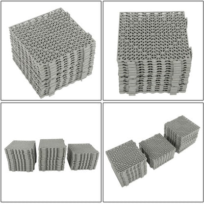 Solid Spare 12x12Inch Interlocking Drainage Floor Tiles Modular Interlocking Tile 55Pcs Gray