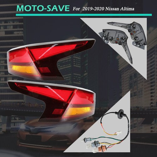 Solid Spare Fit For Nissan Altima 2019-2020 Red Driver & Passenger Rear Brake Tail Lights