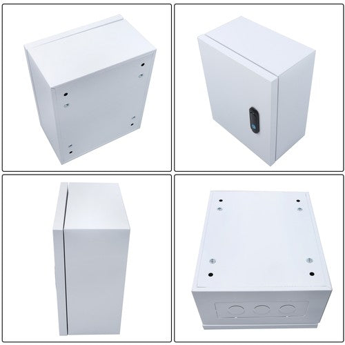 Solid Spare 12x10x6" NEMA 4X Steel Electrical Box, IP56 Waterproof Lockable w/Mounting Plate