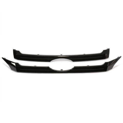 Solid Spare Fit 2011-2014 Ford Edge 3PCS Glossy Black ABS Front Bumper Grille Trim Molding