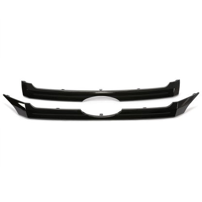 Solid Spare Fit 2011-2014 Ford Edge 3PCS Glossy Black ABS Front Bumper Grille Trim Molding