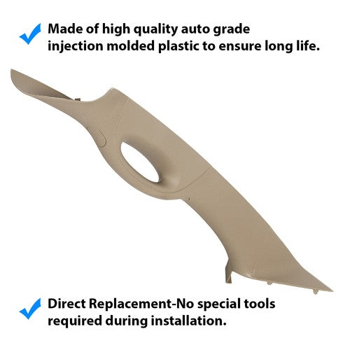 Solid Spare For 2004-2008 Ford F150 F-150 LH Driver Front A Pillar Trim Tan Interior Handle