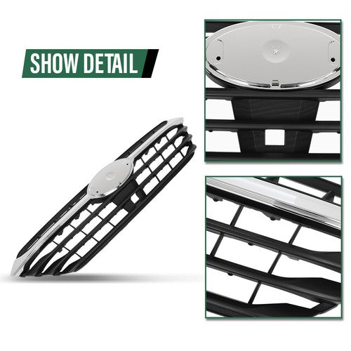 Solid Spare Fit For 2020-2022 Subaru Legacy Front Bumper Upper Grille Grill Black Chrome