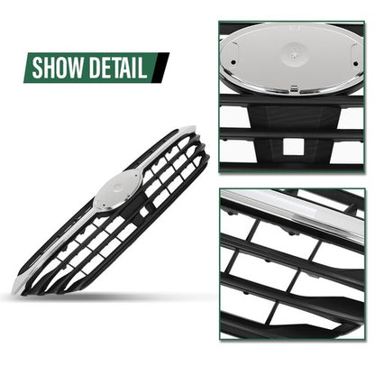 Solid Spare Fit For 2020-2022 Subaru Legacy Front Bumper Upper Grille Grill Black Chrome