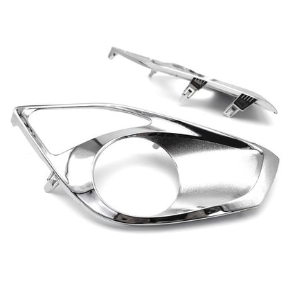 Pair Chrome Front Bumper Fog Light Cover Bezels For 2013 2014 2015 Toyota Avalon