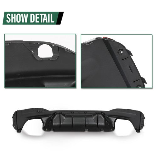 Solid Spare Fit For 17-23 BMW G30/G31/G38 5 Series M Sport Rear Bumper Diffuser Gloss Black