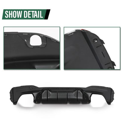 Solid Spare Fit For 17-23 BMW G30/G31/G38 5 Series M Sport Rear Bumper Diffuser Gloss Black