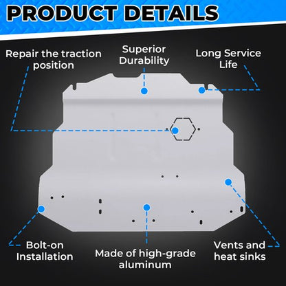 Solid Spare Skid Plate Belly Pan Aluminum For 99-10 VW Volkswagen Golf Jetta MK4 New Beetle