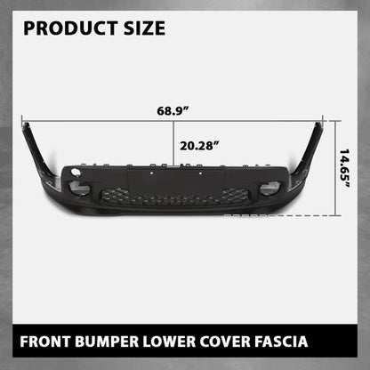Solid Spare Front Lower Bumper Cover Fascia Black Fit For 2019-2023 Jeep Renegade CH1015139