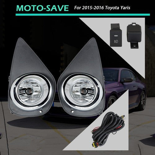 Solid Spare Pair Fog Lights Assembly Wiring+Switch+Cover For 15-16 Toyota Yaris 8122002110