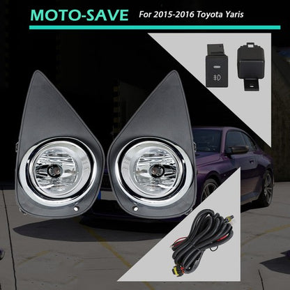 Solid Spare Pair Fog Lights Assembly Wiring+Switch+Cover For 15-16 Toyota Yaris 8122002110