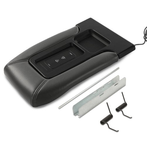 Solid Spare Fit For 2001-2007 Silverado Sierra Center Console Armrest Wireless Charging Gray
